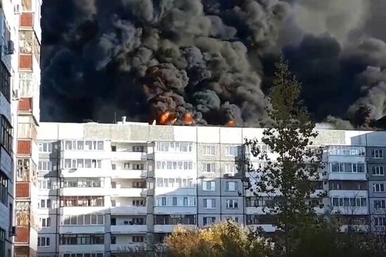 Rusiyada yaşayış binasında dəhşətli yanğın - VİDEO