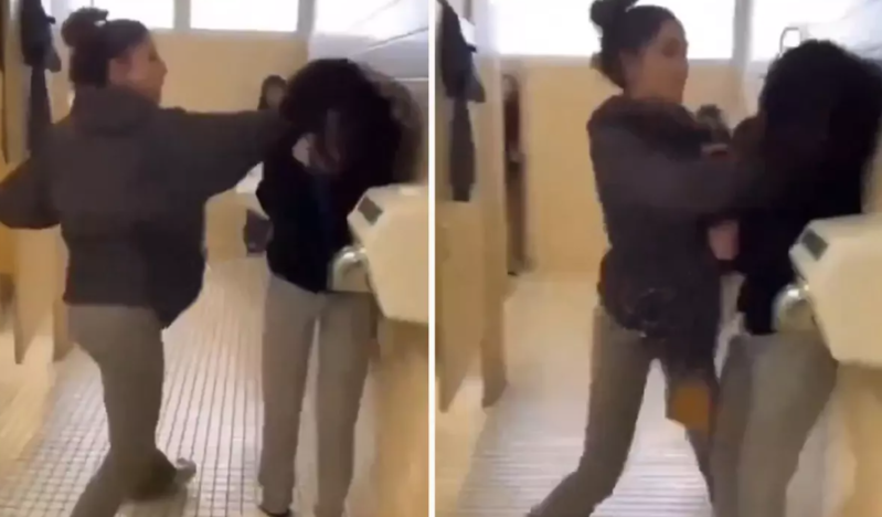 Məktəbdə qızlar arasında əlbəyaxa dava - VİDEO